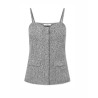 Pack shot af Lovechild 1979 Thalia Top Black & White Herringbone på hvid baggrund