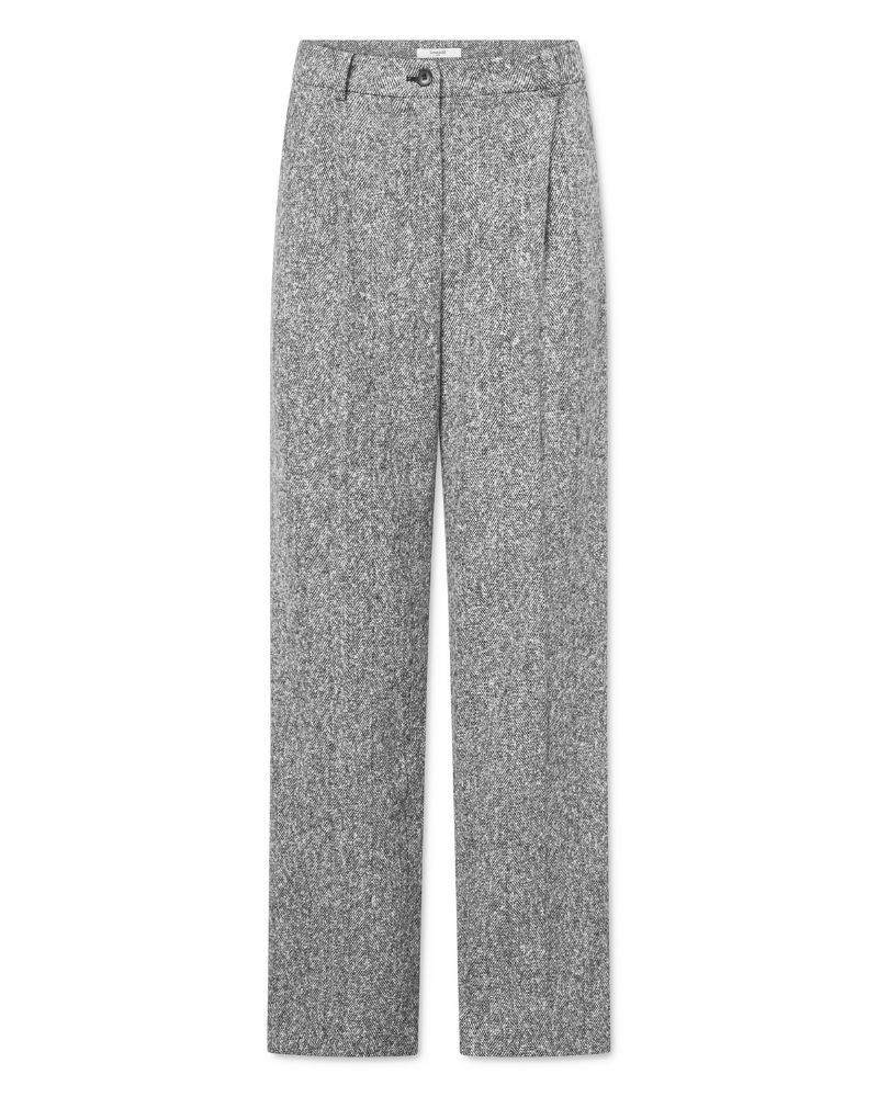 Pack shot af Lovechild 1979 Lucas Pants Black & White Herringbone på hvid baggrund