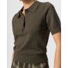 Lovechild 1979 Violette Polo Army Melange kortærmet strik på model