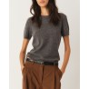 The Garment Como Kortærmet Grå Melange Strik T-shirt på model