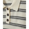 Close up af The Garment Como Dads Stribet Polo strik