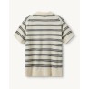 Pack shot The Garment Como Dads Polo Striped Cream Grey Melange