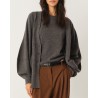 The Garment Como Sleeve Cardigan Grey Melange på model