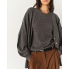 The Garment Como Sleeve Cardigan Grey Melange på model