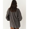 The Garment Como Sleeve Cardigan Grey Melange på model set bagfra