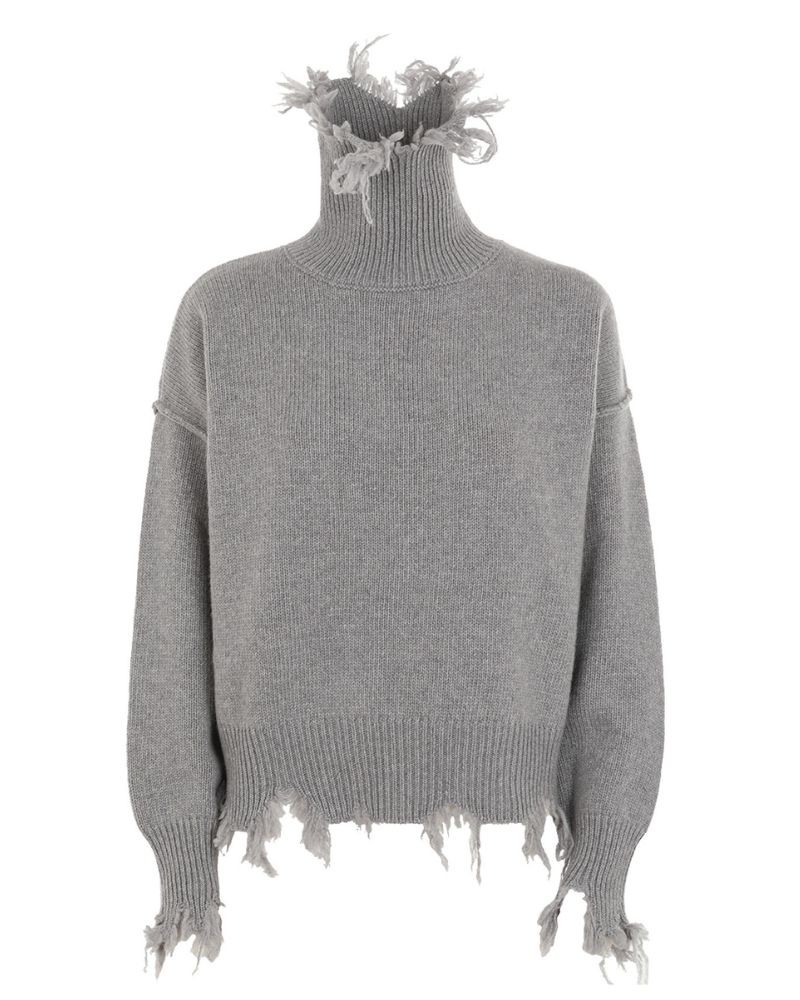 Pack shot af Seafarer Stella Turtle Neck Light Grey Lysegrå rullekrave strik