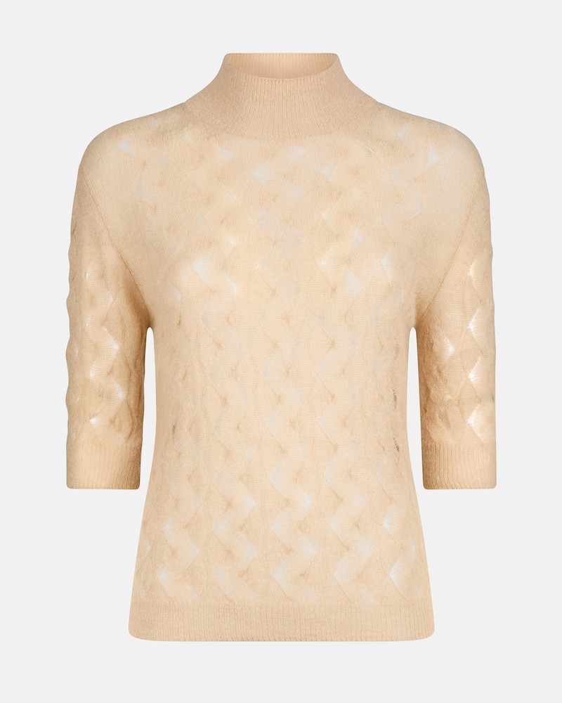 Pack shot af Dondup Dolcevita Knit Beige strik på neutral baggrund