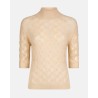 Pack shot af Dondup Dolcevita Knit Beige strik på neutral baggrund