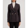 Harris Wharf London Blazer Brown & Blue Houndstooth på model