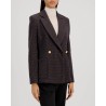 Harris Wharf London Blazer Brown & Blue Houndstooth på model