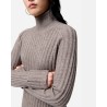 Vanessa Bruno Faucon Rollneck Taupe strik på model