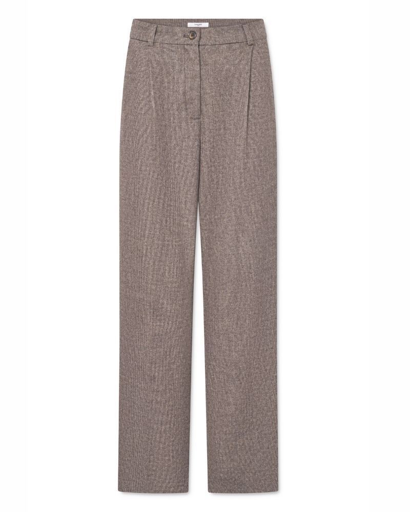 Pack shot af Lovechild 1979 Lucas Pants Beige Houndstooth på neutral baggrund