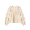 Pack shot af Skall Studio Leaf Blouse Antique Beige på hvid baggrund