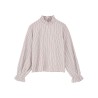 Pack shot Skall Studio Cornflower Blouse Raspberry/Cream Stripe på hvid baggrund