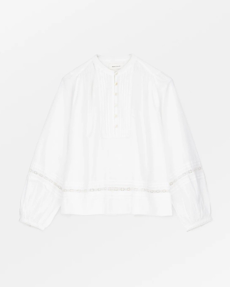 Pack shot af Skall Studio Leaf Shirt Optic White på neutral baggrund