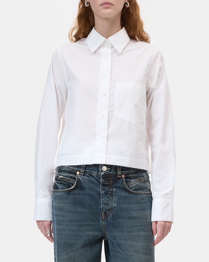 Model billede af Closed Cropped Classic Shirt White