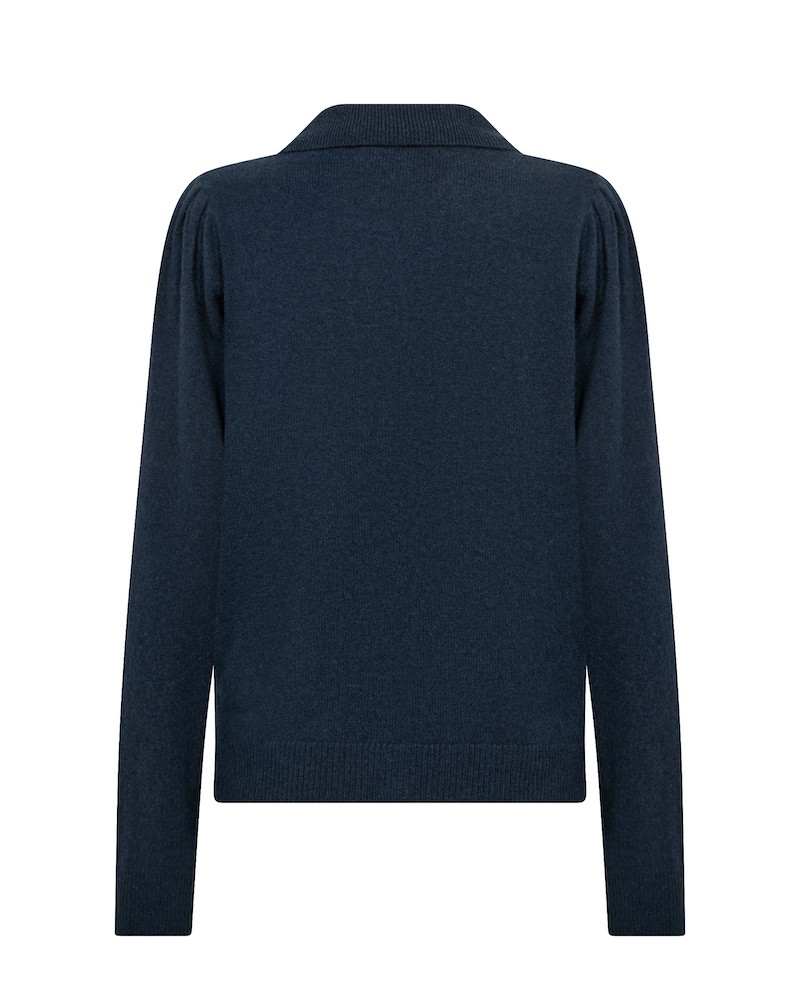 Pack shot af Leveté Room Eloise 12 Cardigan Denim Blue cashmere bagfra