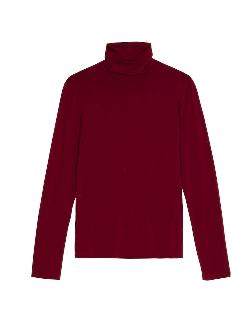 Pack shot af Apof Celina Rullekrave Red Plum Bordeaux på hvid baggrund