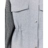 Detalje billede af brystlomme på Leveté Room Owa 30 Waistcoat Light Grey Melange