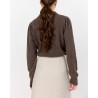 Modelbillede af Leveté Room Eloise 12 Cardigan Taupe set bagfra