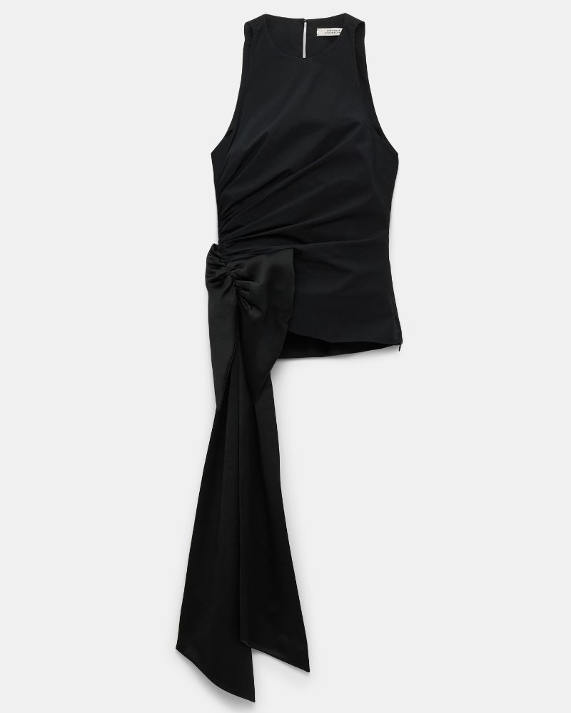 Pack sho af Dorothee Schumacher Poplin Top Power Pure Black på neutral baggrund