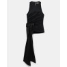 Pack sho af Dorothee Schumacher Poplin Top Power Pure Black på neutral baggrund