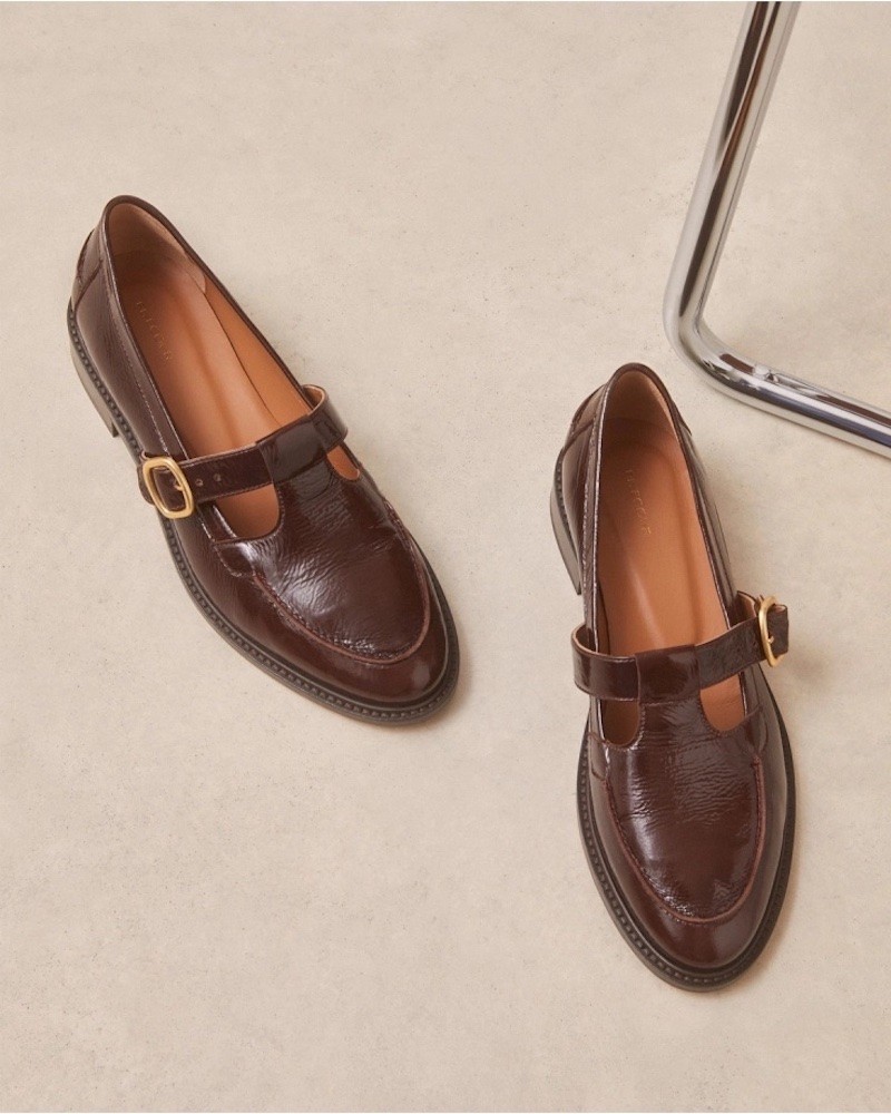 Image billede af Rivecour loafer 84 brun med lakoverflade