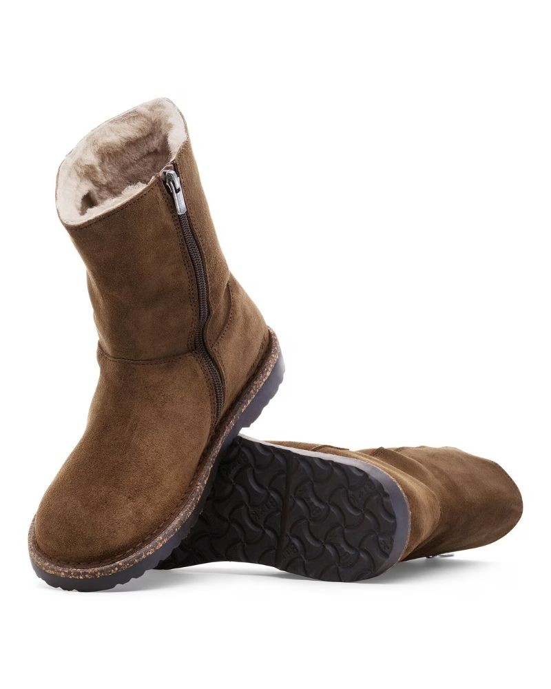 Pack shot af Birkenstock Uppsala Zip Shearling Suede Dark Tea