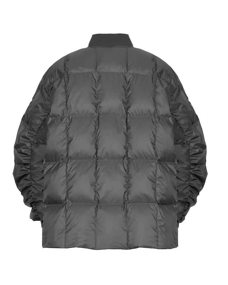 Pack shot af Lempelius Nal Down Jacket Iron Grey bagfra på hvid baggrund
