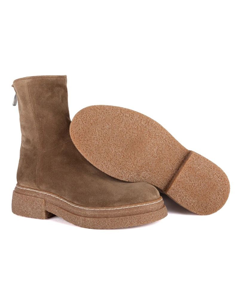 Alberto Fasciani Gill 86035 Short Boots Suede Sensual Caramel - Taupe ruskinds støvle på gummisål