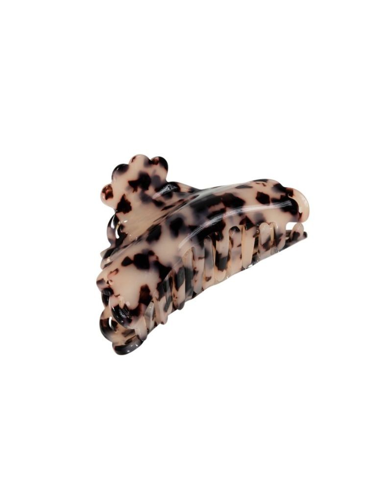 Pack shot af Pico Elly Claw White Leo hårklemme på hvid baggrund