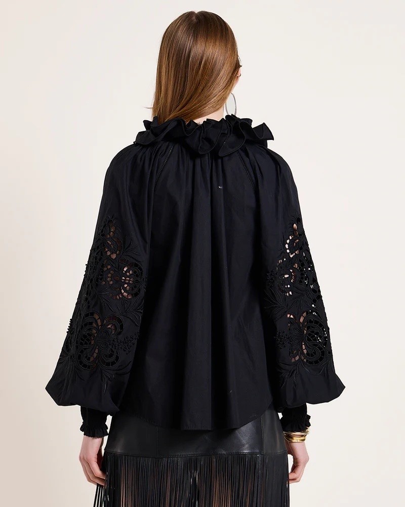 Scarlett Poppies Antonina Top Onyx Black på model set bagfra