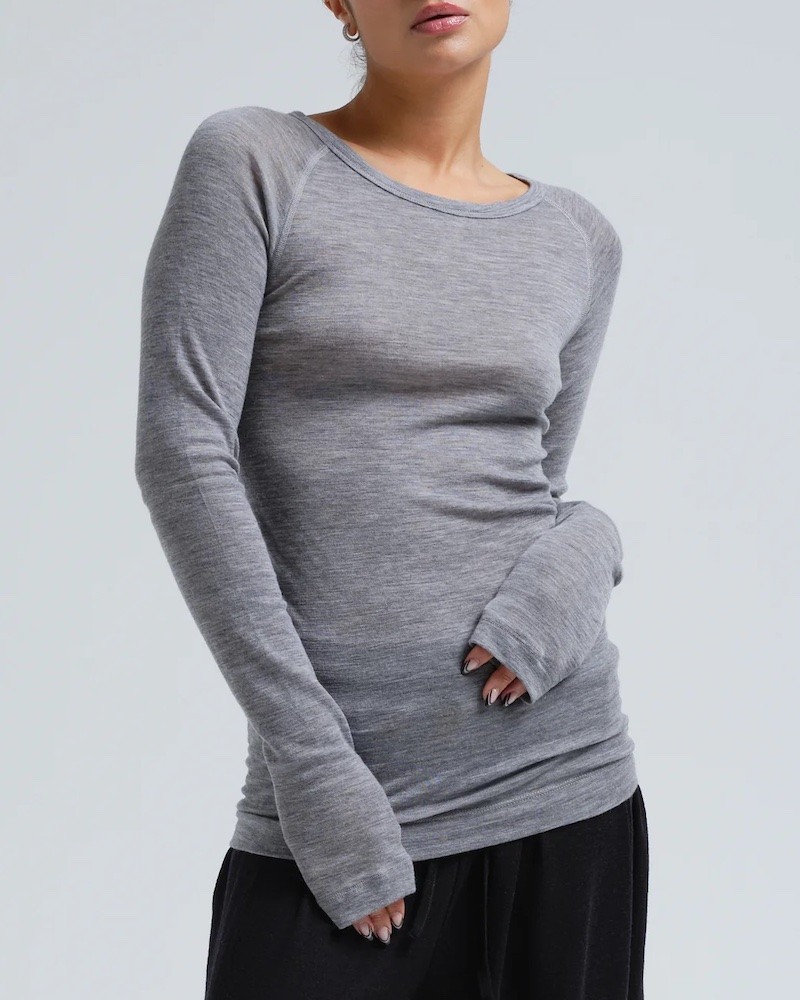 Model billede af Seamless Basic Jade Merino Wool Grey Melange
