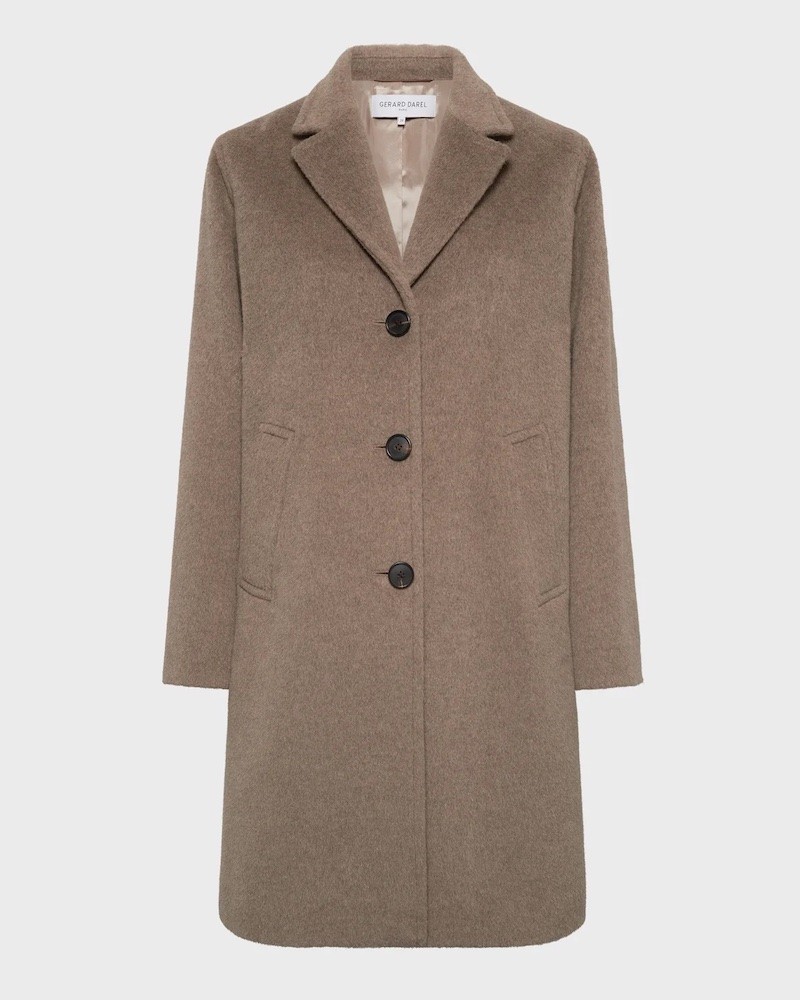 Pack shot af Gerard Darel Megane Coat Taupe Uldfrakke