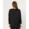 Model billede af Gerard Darel Angele sort satin bluse bagfra