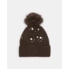 Pack shot af Dorothee Schumacher Loving Touch Beanie Black Chocolate på neutral baggrund