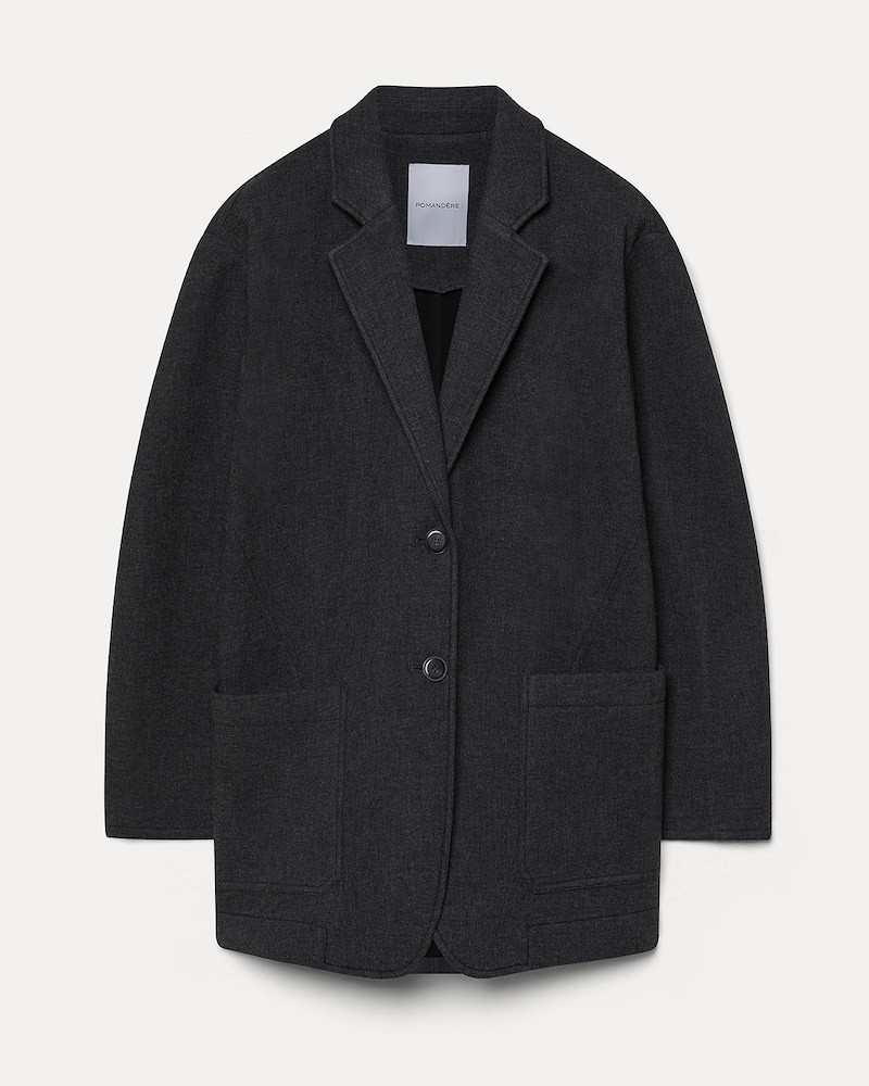 Pack shot af Pomandere Oversize Blazer Graphite Grå på neutral baggrund