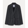 Pack shot af Pomandére Flannel Blazer Graphite Grå På neutral baggrund