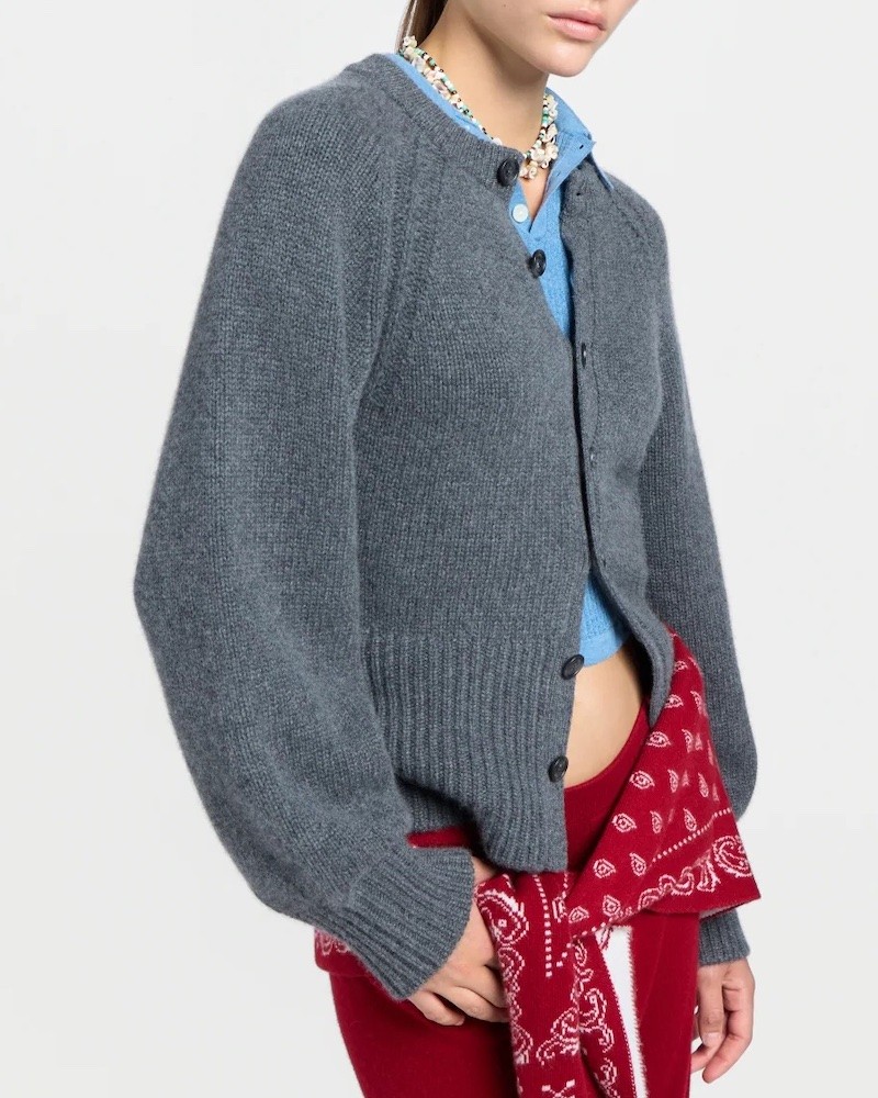 Model billede af Guest In Residence Sculpted Cardigan Charcoal
