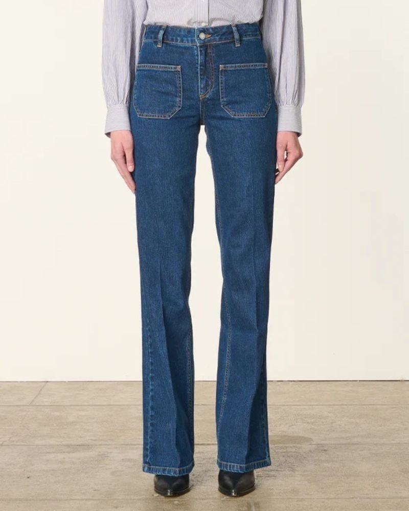 Model billede af Vanessa Bruno Dompay Jeans Royal Blue Denim forfra