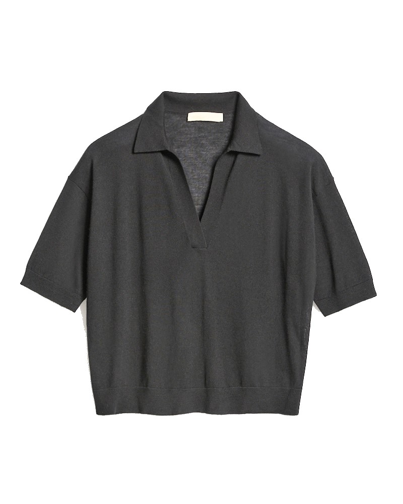 Pack shot af Vanessa Bruno Faby Polo Anthracite på neutral baggrund