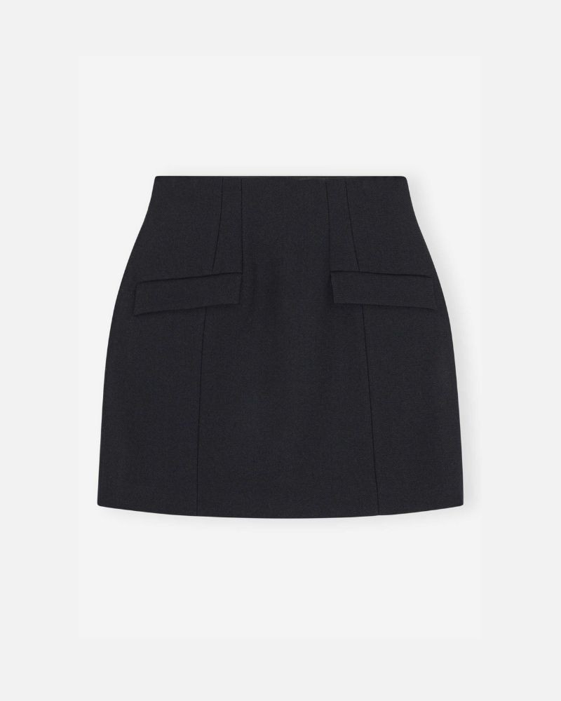 Pack shot af Herskind Benjamin Skirt Navy nederdel på neutral baggrund