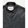 Close up af Aiayu Lynette Shirt Fine Wool Dark Grey