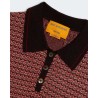 Close up af Guest In Residence Chevron Shrunken Polo Burnt Cocoa Combo
