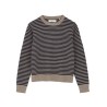 Pack shot af Skall Studio Cameron Jumper Brown Navy Stripe på neutral baggrund