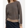 Skall Studio Cameron Jumper Brown Navy Stripe på model