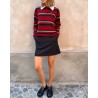 Model billede af Guest In Residence Cropped Stripe Rugby Polo Ruby Combo