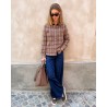 Model billede af Guest In Residence Dylan Plaid Shirt Burnt Cocoa Combo
