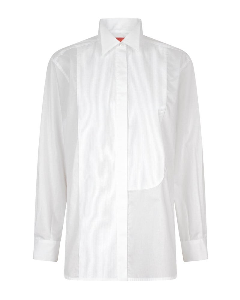 Pack shot af Britt Sisseck Tuxedo Shirt Tux Hvid Skjorte på neutral baggrund