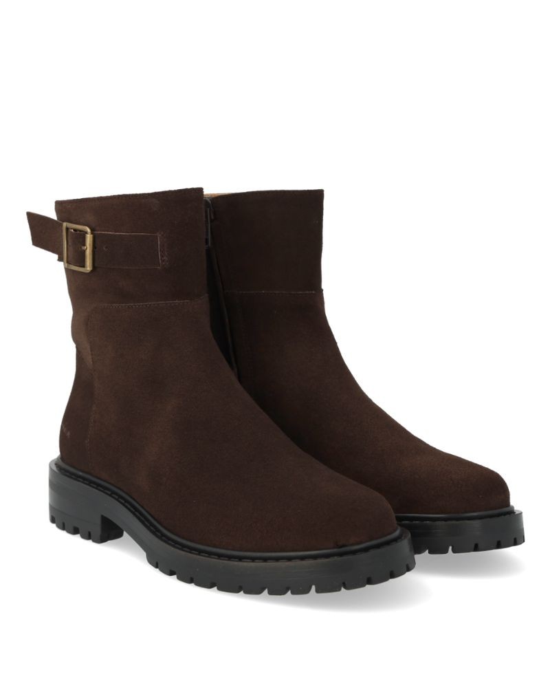 Pack shot af Angulus 7865 Boot W/Buckle Suede Dark Brown